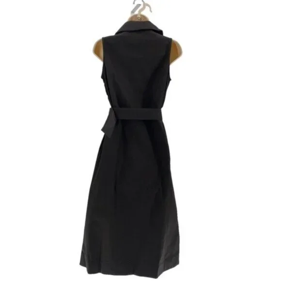 Tuckernuck NEW Black Sleeveless Button Down Chamberlin Shirt Midi Dress Size M - Picture 9 of 11